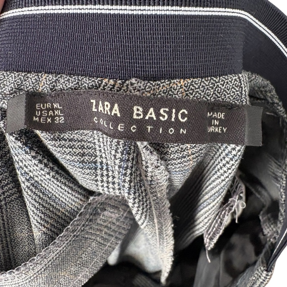 ZARA BASIC Plaid Ankle Trousers in Gray Size XL — Perfect for Fall!!! - Picture 6 of 7